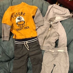 Baby boy football sweat suit set of 4 khaki pants